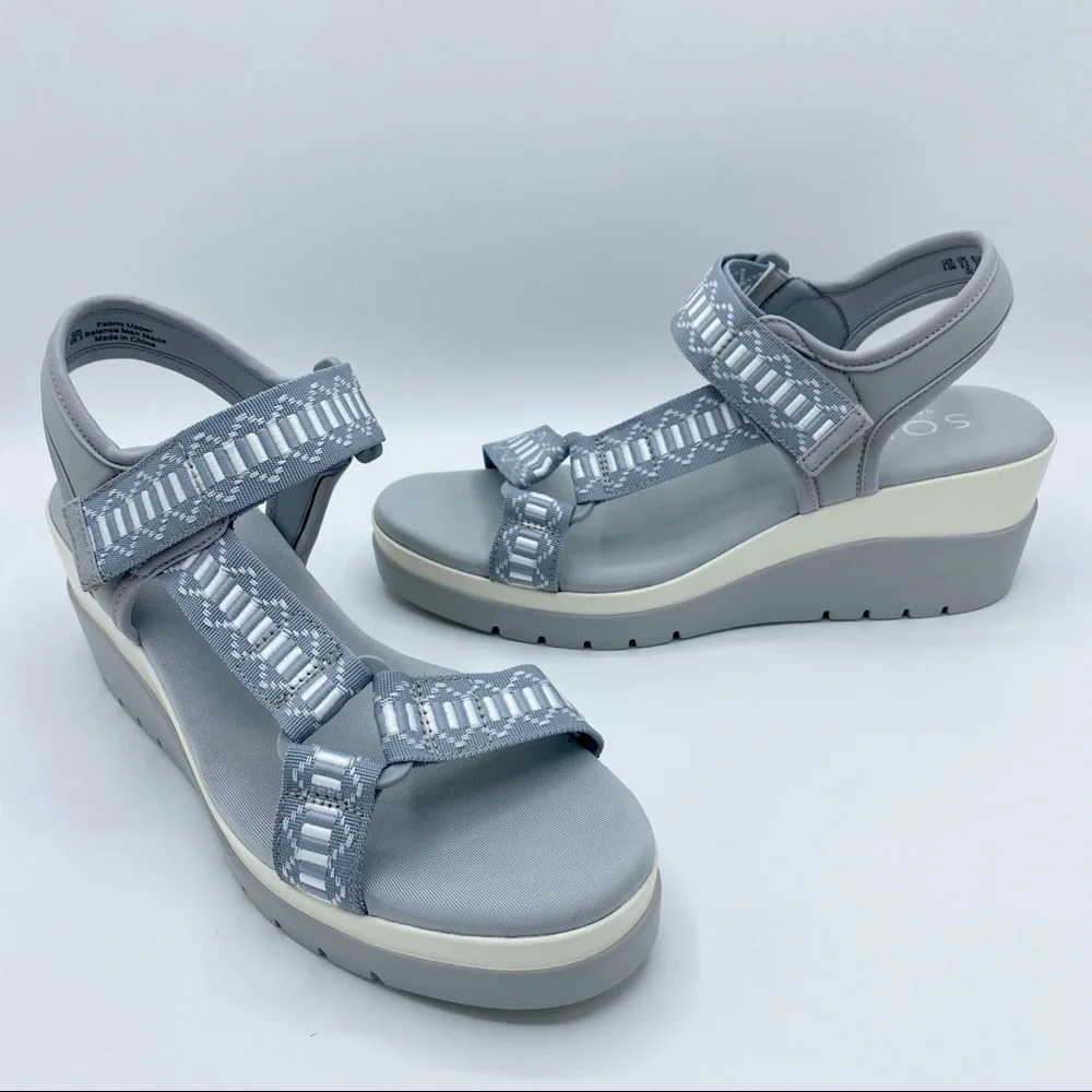 Soul Naturalizer Blue Calm Glitz Platform Wedge Sandal